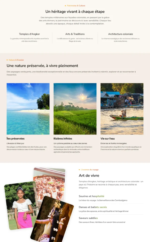Capture de la page d’accueil du site Les Voyages d’Angèle