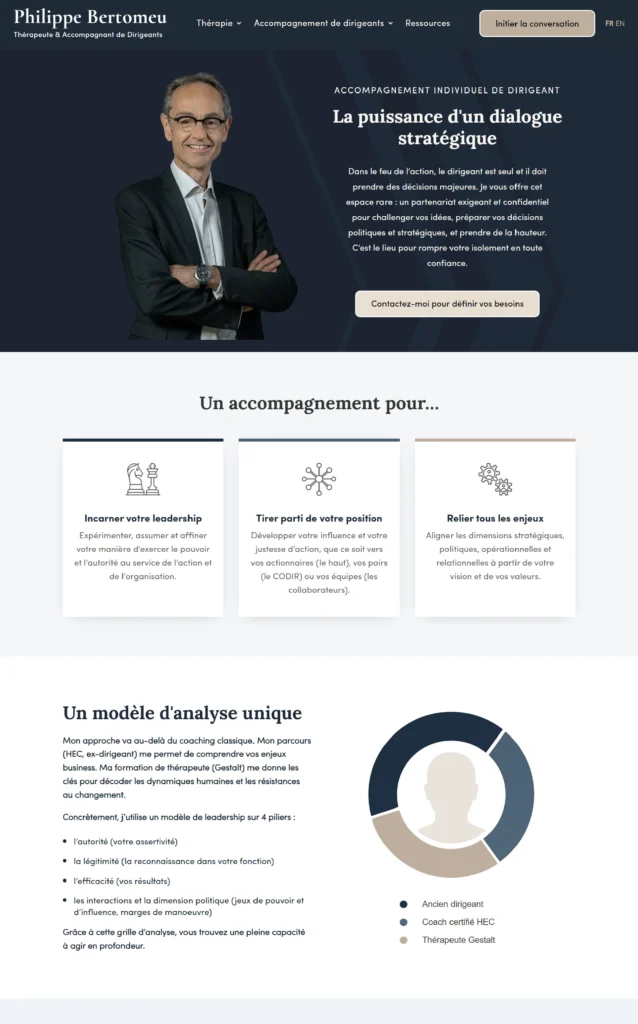 Capture de la page d’accueil du site Philippe Bertomeu