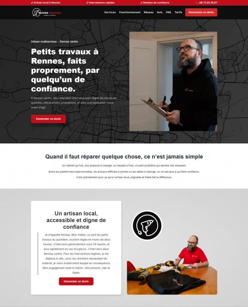 Aperçu du site Rennes Services
